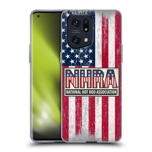 National Hot Rod Association Graphics US Flag Soft Gel Case for OPPO Find X5 Pro