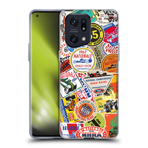 National Hot Rod Association Graphics Vintage Sticker Type Soft Gel Case for OPPO Find X5 Pro