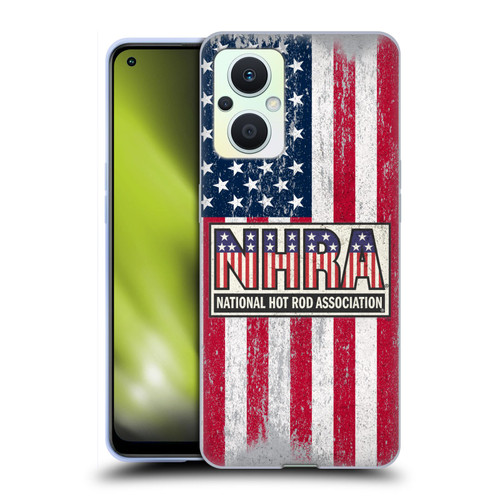 National Hot Rod Association Graphics US Flag Soft Gel Case for OPPO Reno8 Lite