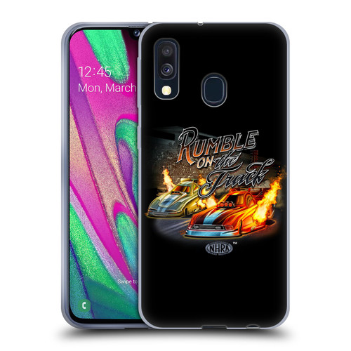 National Hot Rod Association Graphics Rumble On The Track Soft Gel Case for Samsung Galaxy A40 (2019)