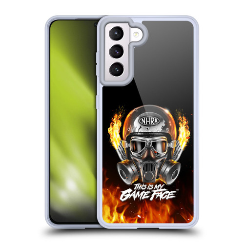 National Hot Rod Association Graphics Game Face Helmet Soft Gel Case for Samsung Galaxy S21 5G