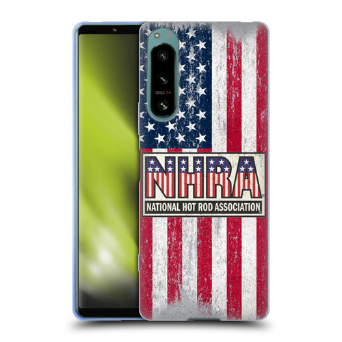 National Hot Rod Association Graphics US Flag Soft Gel Case for Sony Xperia 5 IV