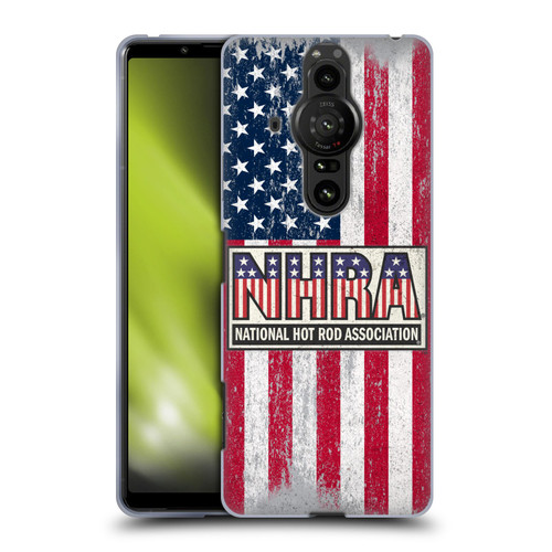 National Hot Rod Association Graphics US Flag Soft Gel Case for Sony Xperia Pro-I