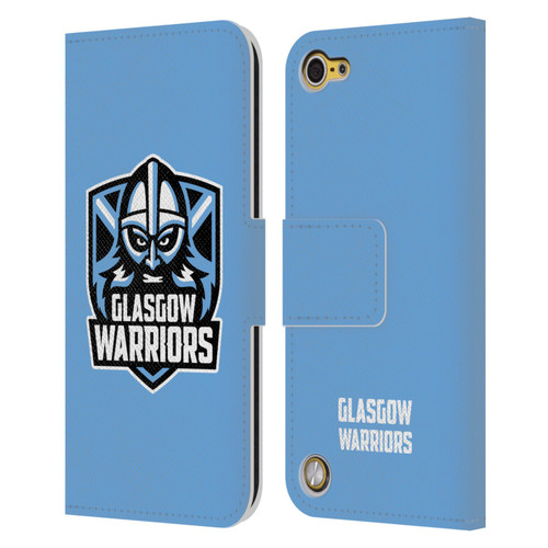 Glasgow Warriors Logo Plain Blue Leather Book Wallet Case Cover For Apple iPod Touch 5G 5th Gen
