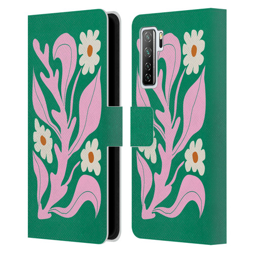 Ayeyokp Plants And Flowers Green Les Fleurs Color Leather Book Wallet Case Cover For Huawei Nova 7 SE/P40 Lite 5G
