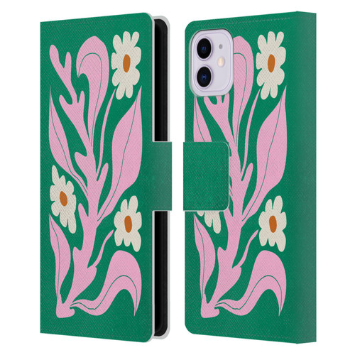Ayeyokp Plants And Flowers Green Les Fleurs Color Leather Book Wallet Case Cover For Apple iPhone 11