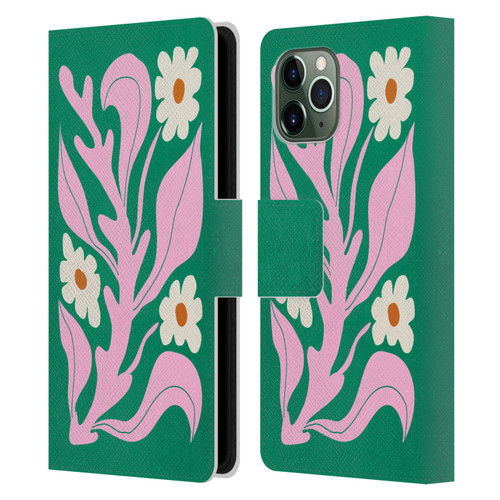 Ayeyokp Plants And Flowers Green Les Fleurs Color Leather Book Wallet Case Cover For Apple iPhone 11 Pro