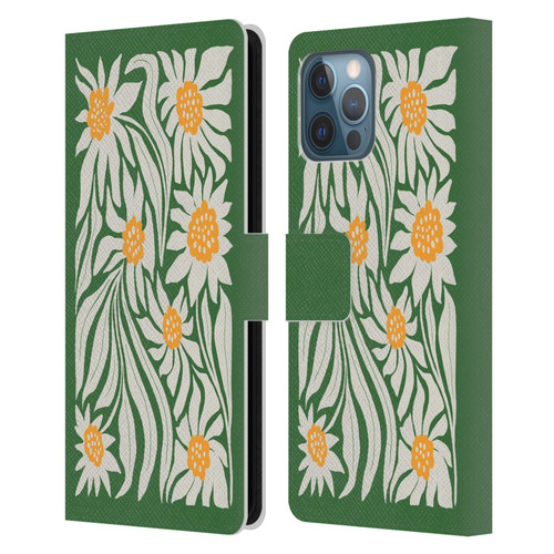 Ayeyokp Plants And Flowers Sunflowers Green Leather Book Wallet Case Cover For Apple iPhone 12 Pro Max