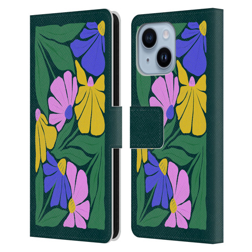 Ayeyokp Plants And Flowers Summer Foliage Flowers Matisse Leather Book Wallet Case Cover For Apple iPhone 14 Plus