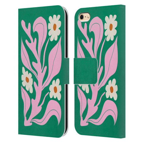 Ayeyokp Plants And Flowers Green Les Fleurs Color Leather Book Wallet Case Cover For Apple iPhone 6 / iPhone 6s