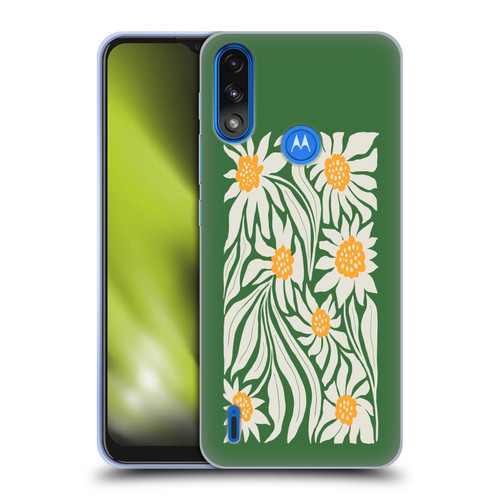 Ayeyokp Plants And Flowers Sunflowers Green Soft Gel Case for Motorola Moto E7 Power / Moto E7i Power