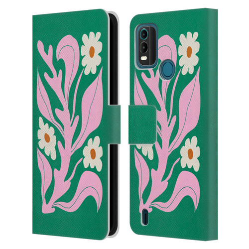 Ayeyokp Plants And Flowers Green Les Fleurs Color Leather Book Wallet Case Cover For Nokia G11 Plus