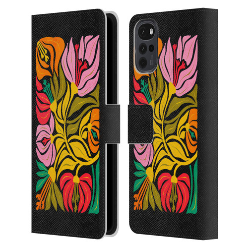 Ayeyokp Plants And Flowers Flor De Mar Flower Market Leather Book Wallet Case Cover For Motorola Moto G22