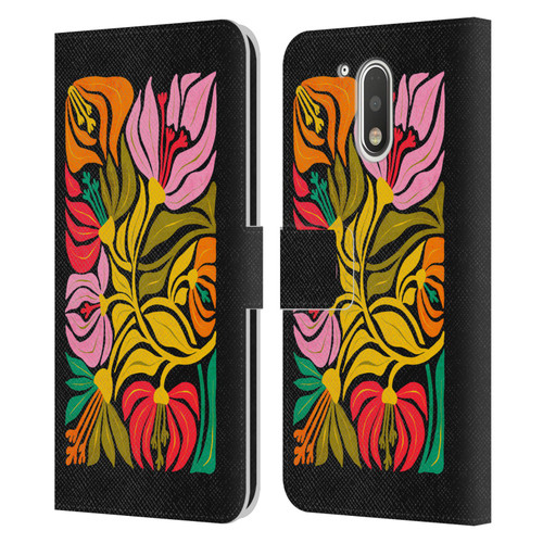 Ayeyokp Plants And Flowers Flor De Mar Flower Market Leather Book Wallet Case Cover For Motorola Moto G41