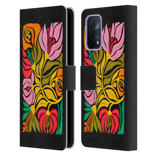 Ayeyokp Plants And Flowers Flor De Mar Flower Market Leather Book Wallet Case Cover For OPPO A54 5G