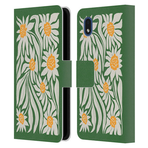 Ayeyokp Plants And Flowers Sunflowers Green Leather Book Wallet Case Cover For Samsung Galaxy A01 Core (2020)