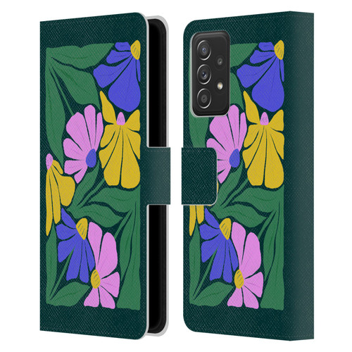 Ayeyokp Plants And Flowers Summer Foliage Flowers Matisse Leather Book Wallet Case Cover For Samsung Galaxy A52 / A52s / 5G (2021)