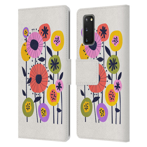 Ayeyokp Plants And Flowers Minimal Flower Market Leather Book Wallet Case Cover For Samsung Galaxy S20 / S20 5G