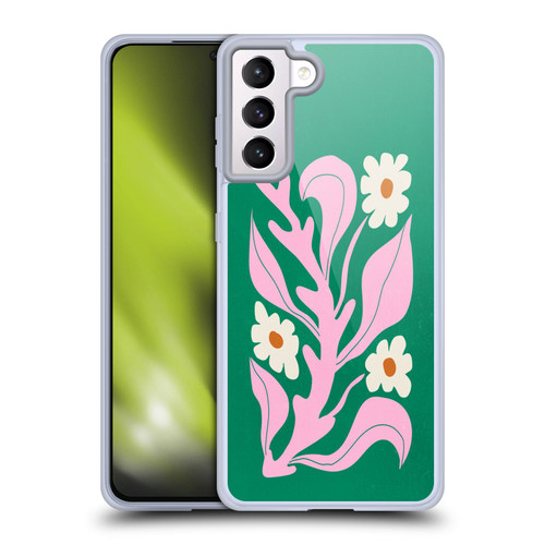 Ayeyokp Plants And Flowers Green Les Fleurs Color Soft Gel Case for Samsung Galaxy S21+ 5G