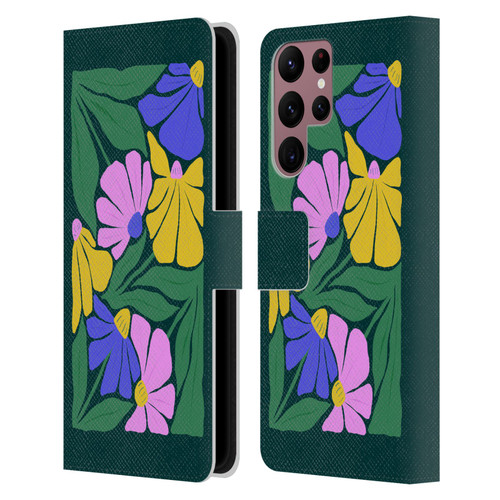 Ayeyokp Plants And Flowers Summer Foliage Flowers Matisse Leather Book Wallet Case Cover For Samsung Galaxy S22 Ultra 5G