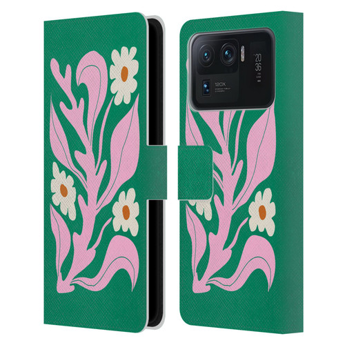 Ayeyokp Plants And Flowers Green Les Fleurs Color Leather Book Wallet Case Cover For Xiaomi Mi 11 Ultra