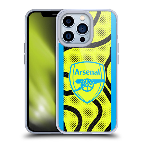 Arsenal FC 2023/24 Crest Kit Away Soft Gel Case for Apple iPhone 13 Pro