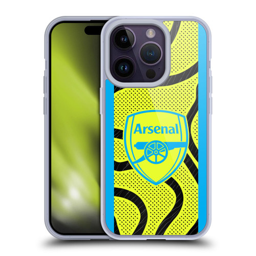 Arsenal FC 2023/24 Crest Kit Away Soft Gel Case for Apple iPhone 14 Pro