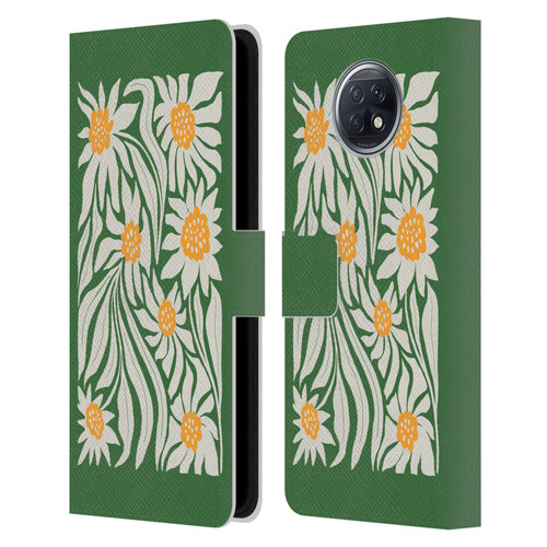 Ayeyokp Plants And Flowers Sunflowers Green Leather Book Wallet Case Cover For Xiaomi Redmi Note 9T 5G