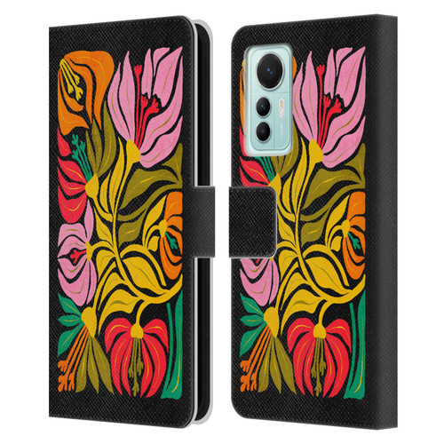 Ayeyokp Plants And Flowers Flor De Mar Flower Market Leather Book Wallet Case Cover For Xiaomi 12 Lite