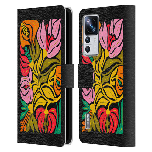 Ayeyokp Plants And Flowers Flor De Mar Flower Market Leather Book Wallet Case Cover For Xiaomi 12T Pro