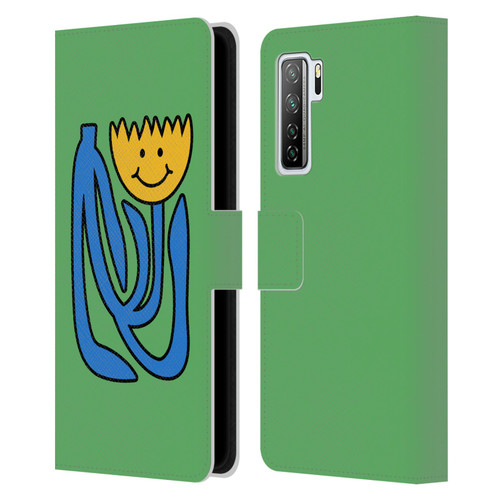 Ayeyokp Pop Flower Of Joy Green Leather Book Wallet Case Cover For Huawei Nova 7 SE/P40 Lite 5G
