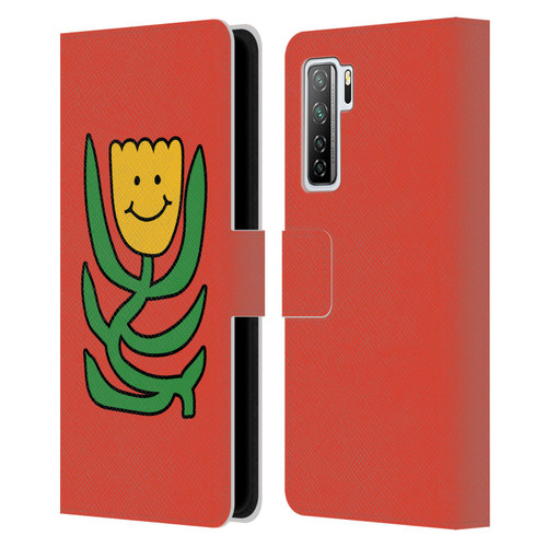 Ayeyokp Pop Flower Of Joy Red Leather Book Wallet Case Cover For Huawei Nova 7 SE/P40 Lite 5G