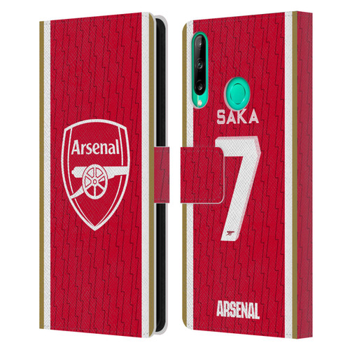 Arsenal FC 2023/24 Players Home Kit Bukayo Saka Leather Book Wallet Case Cover For Huawei P40 lite E
