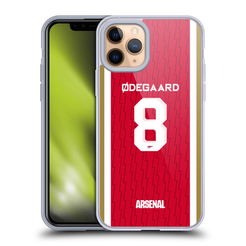 Arsenal FC 2023/24 Players Home Kit Martin Ødegaard Soft Gel Case for Apple iPhone 11 Pro