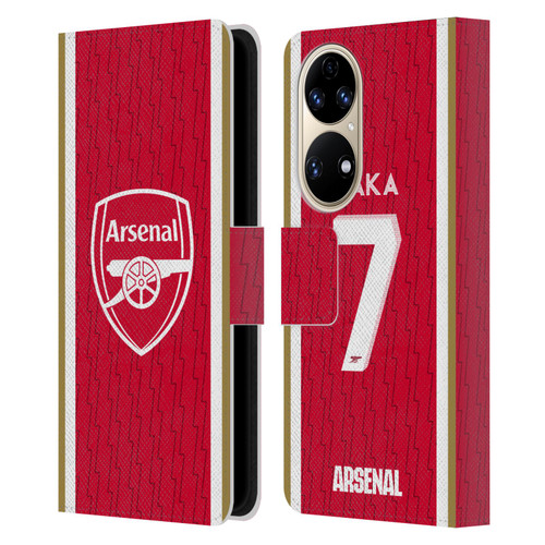 Arsenal FC 2023/24 Players Home Kit Bukayo Saka Leather Book Wallet Case Cover For Huawei P50