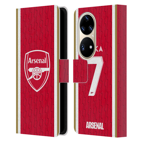 Arsenal FC 2023/24 Players Home Kit Bukayo Saka Leather Book Wallet Case Cover For Huawei P50 Pro