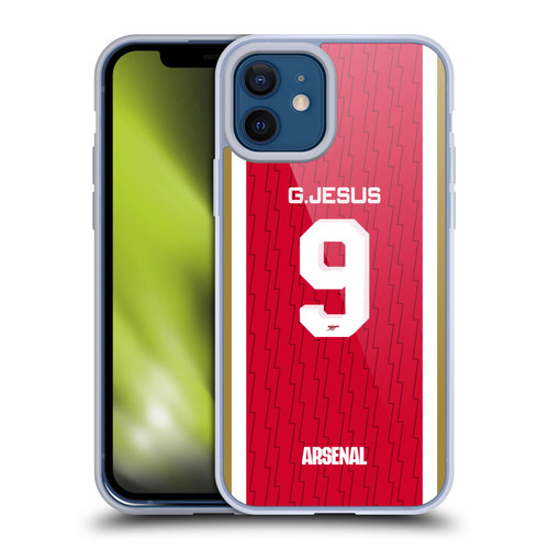 Arsenal FC 2023/24 Players Home Kit Gabriel Jesus Soft Gel Case for Apple iPhone 12 / iPhone 12 Pro