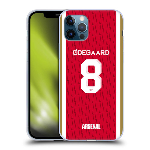 Arsenal FC 2023/24 Players Home Kit Martin Ødegaard Soft Gel Case for Apple iPhone 12 / iPhone 12 Pro