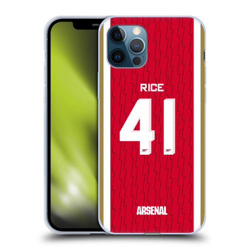Arsenal FC 2023/24 Players Home Kit Declan Rice Soft Gel Case for Apple iPhone 12 / iPhone 12 Pro