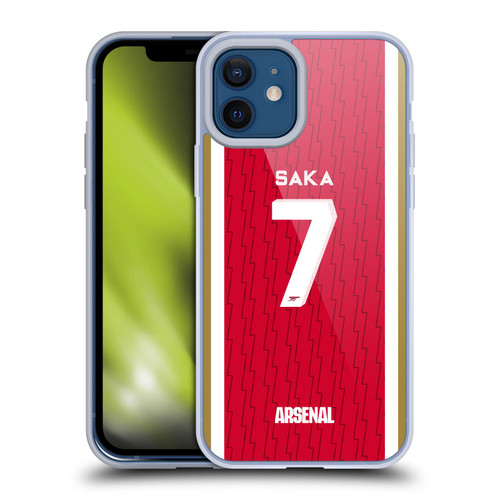 Arsenal FC 2023/24 Players Home Kit Bukayo Saka Soft Gel Case for Apple iPhone 12 / iPhone 12 Pro