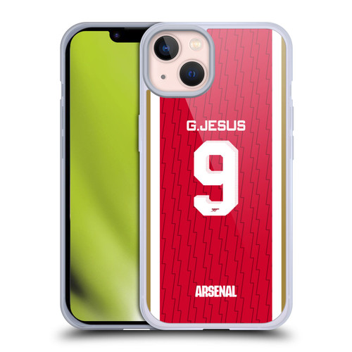 Arsenal FC 2023/24 Players Home Kit Gabriel Jesus Soft Gel Case for Apple iPhone 13