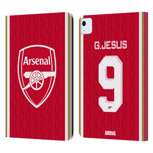 Arsenal FC 2023/24 Players Home Kit Gabriel Jesus Leather Book Wallet Case Cover For Apple iPad Air 11 2020/2022/2024