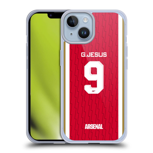 Arsenal FC 2023/24 Players Home Kit Gabriel Jesus Soft Gel Case for Apple iPhone 14