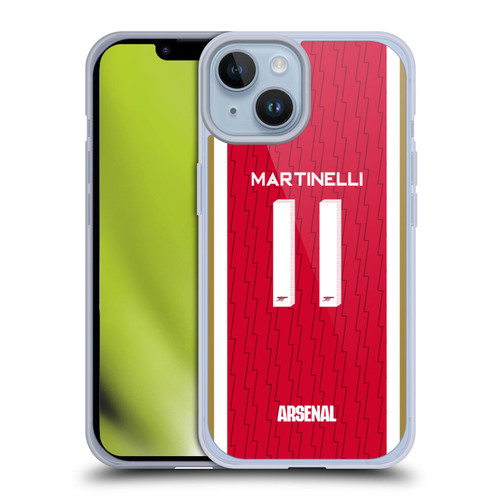 Arsenal FC 2023/24 Players Home Kit Gabriel Soft Gel Case for Apple iPhone 14