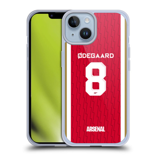 Arsenal FC 2023/24 Players Home Kit Martin Ødegaard Soft Gel Case for Apple iPhone 14