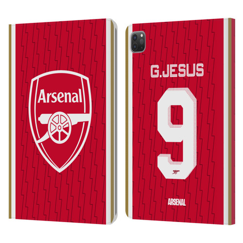 Arsenal FC 2023/24 Players Home Kit Gabriel Jesus Leather Book Wallet Case Cover For Apple iPad Pro 11 2020 / 2021 / 2022