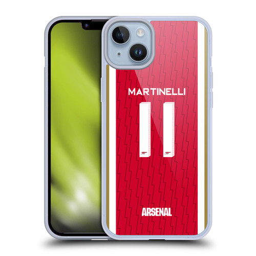 Arsenal FC 2023/24 Players Home Kit Gabriel Soft Gel Case for Apple iPhone 14 Plus