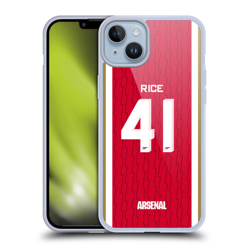 Arsenal FC 2023/24 Players Home Kit Declan Rice Soft Gel Case for Apple iPhone 14 Plus