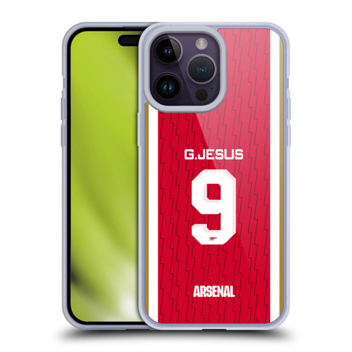 Arsenal FC 2023/24 Players Home Kit Gabriel Jesus Soft Gel Case for Apple iPhone 14 Pro Max