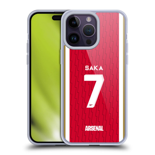 Arsenal FC 2023/24 Players Home Kit Bukayo Saka Soft Gel Case for Apple iPhone 14 Pro Max